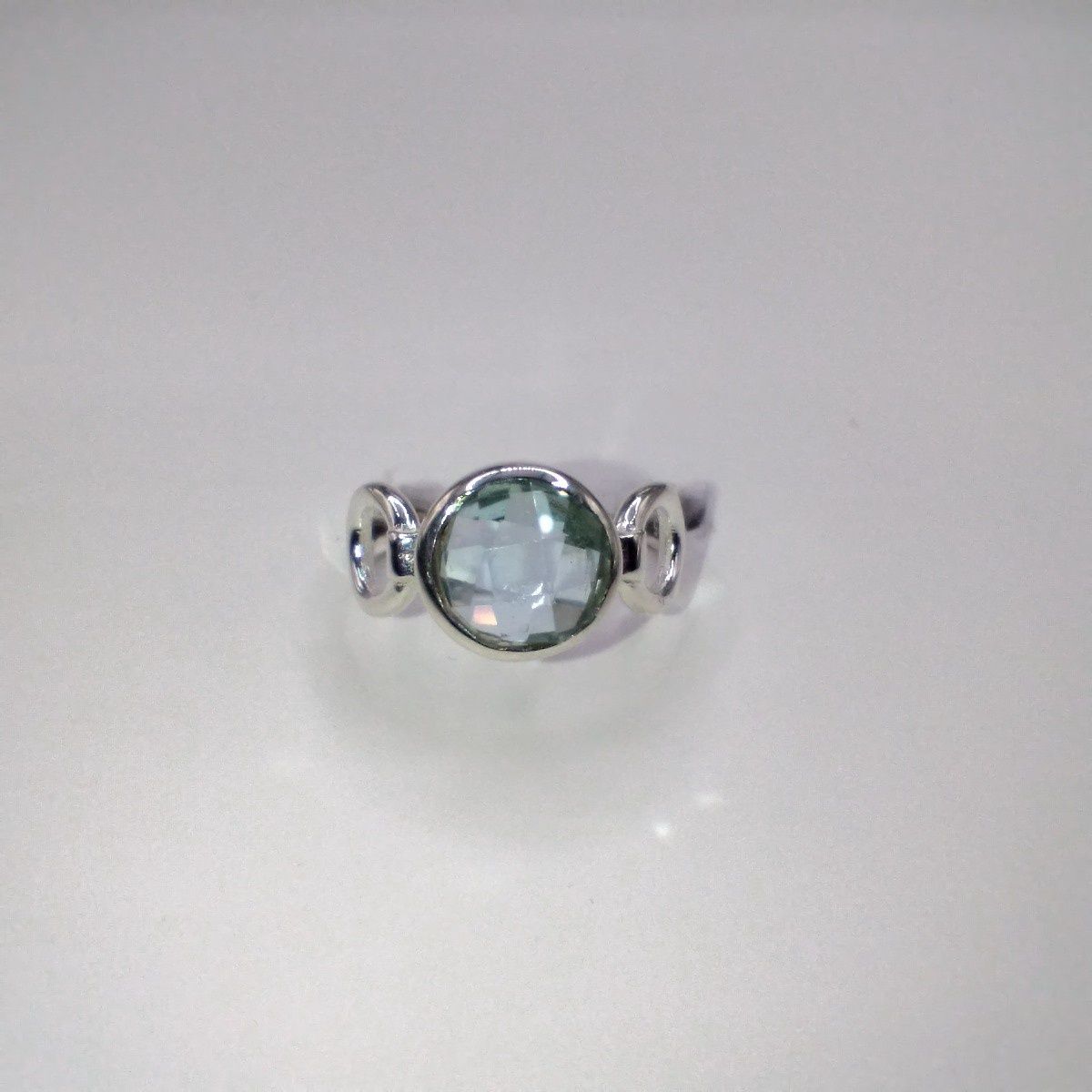 Blue Topaz Sterling Silver Trinity Ring Size 5