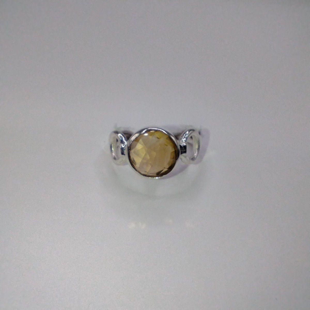 Citrine Sterling Silver Trinity Ring Size 5