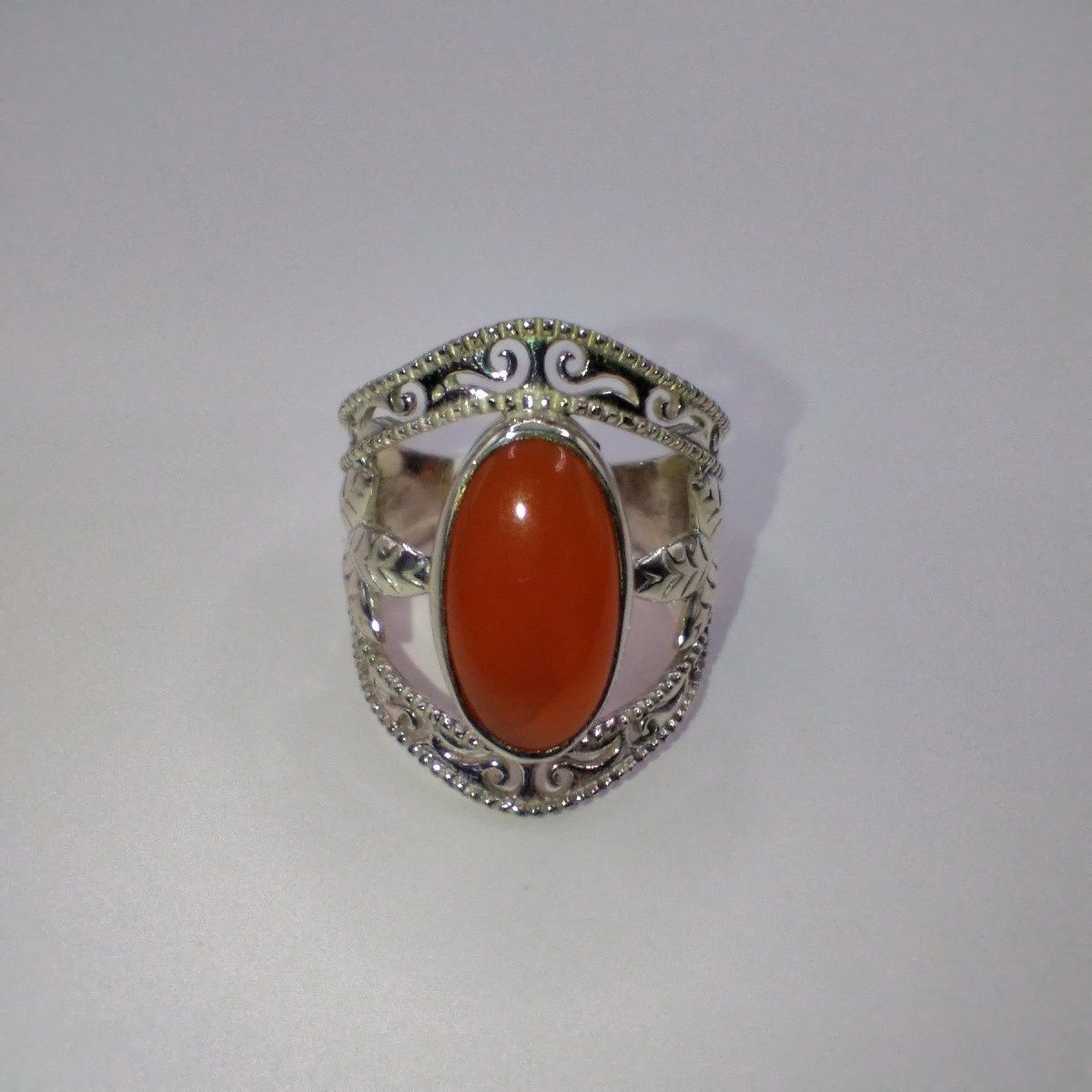 Carnelian Leaf Ring Size 6