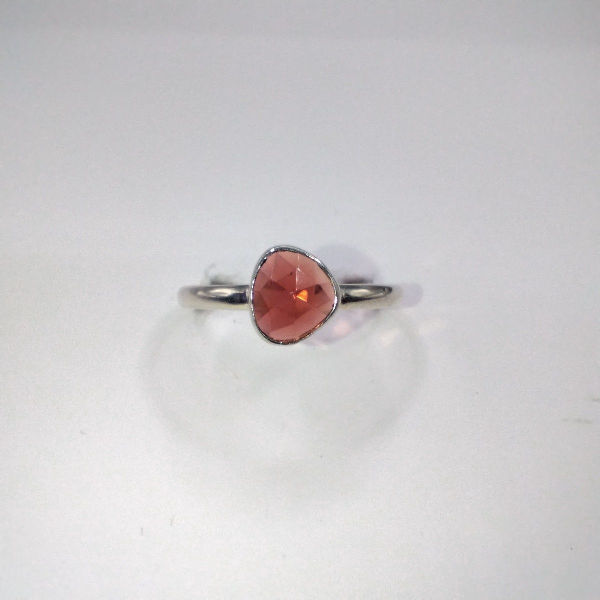 Garnet Sterling Silver Ring Size 11