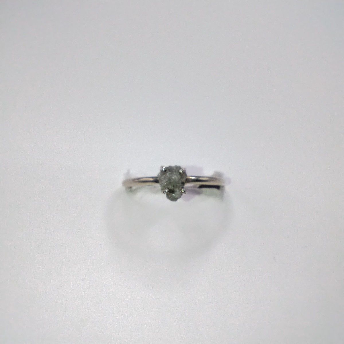 Black Diamond Ring Size 8 Sterling Silver