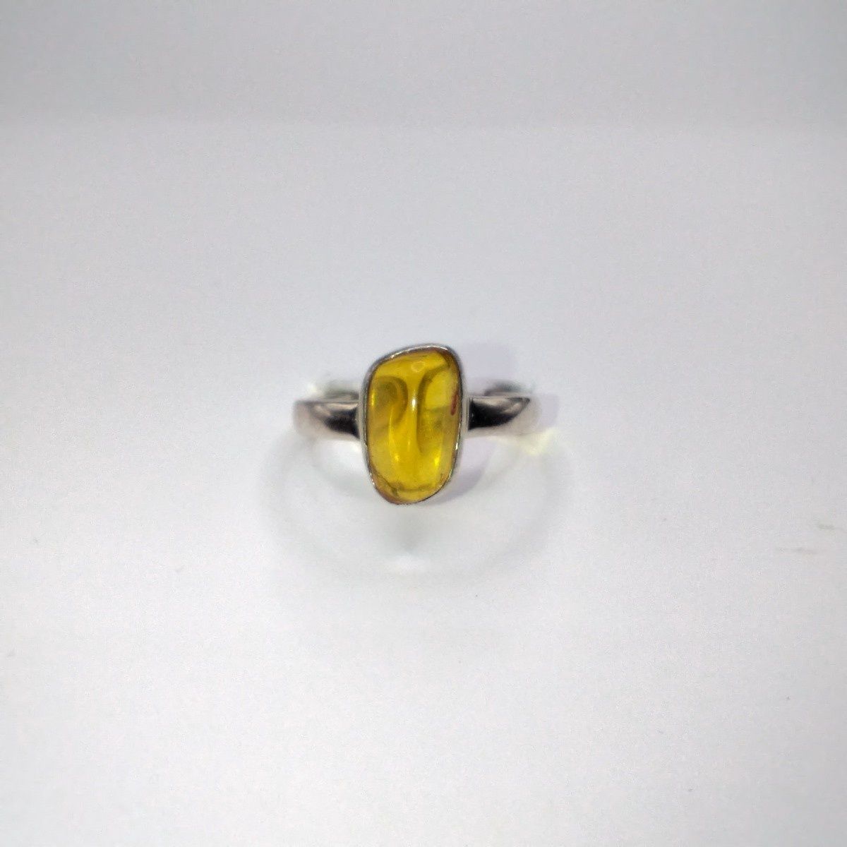 Baltic Amber Ring Size 7 Sterling Silver