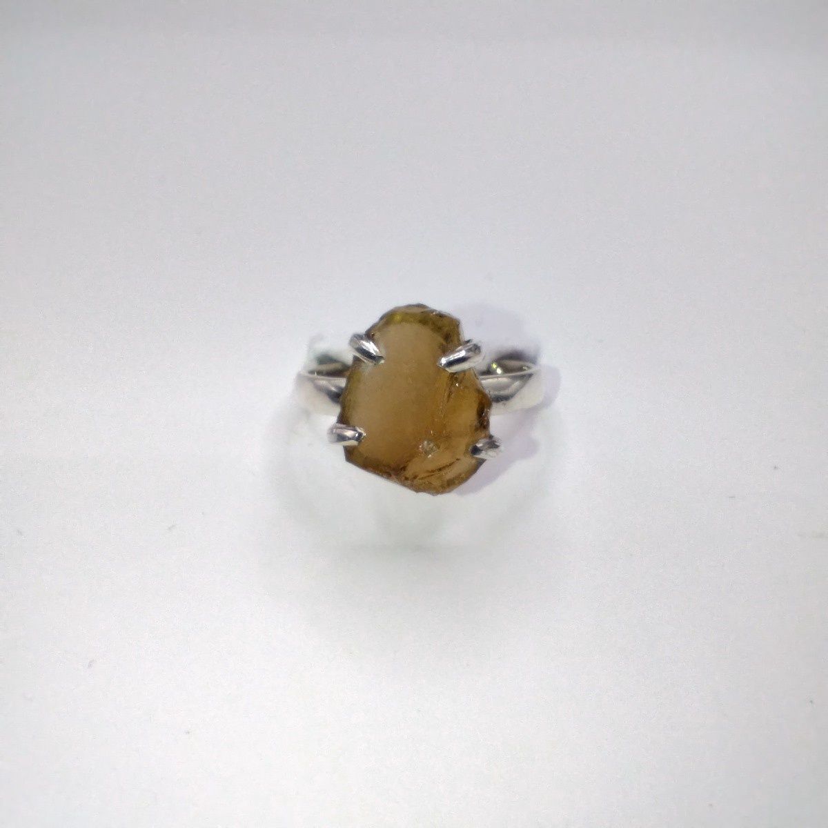 Cognac Quartz Ring Size 7 Sterling Silver