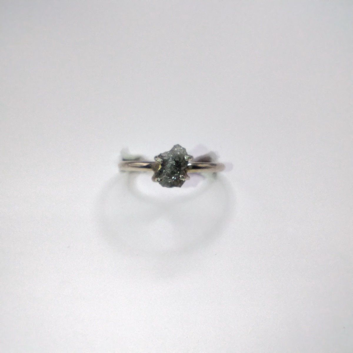 Black Diamond Ring Size 7 Sterling Silver