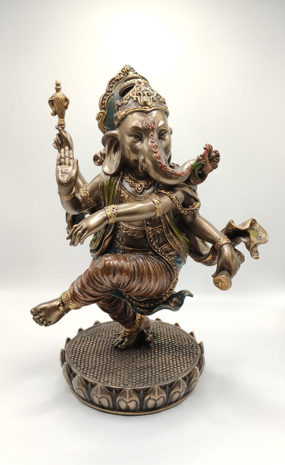 Ganesha Dancing 8" Resin Painted Statue