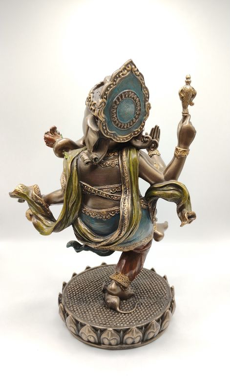 Ganesha Dancing 8" Resin Painted Statue