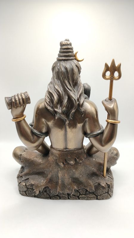 Shiva Seated 8.5" Resin Painted Statue