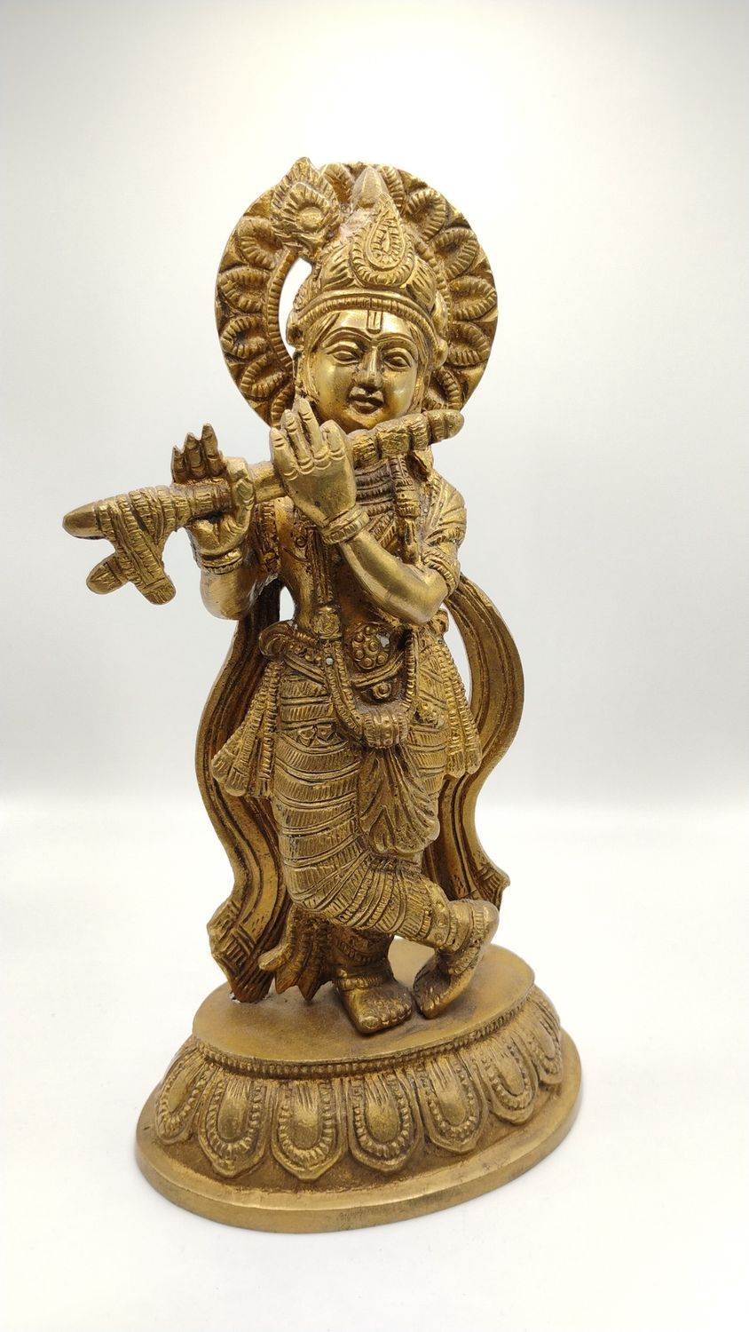 KRISHNA ON LOTUS BRASS