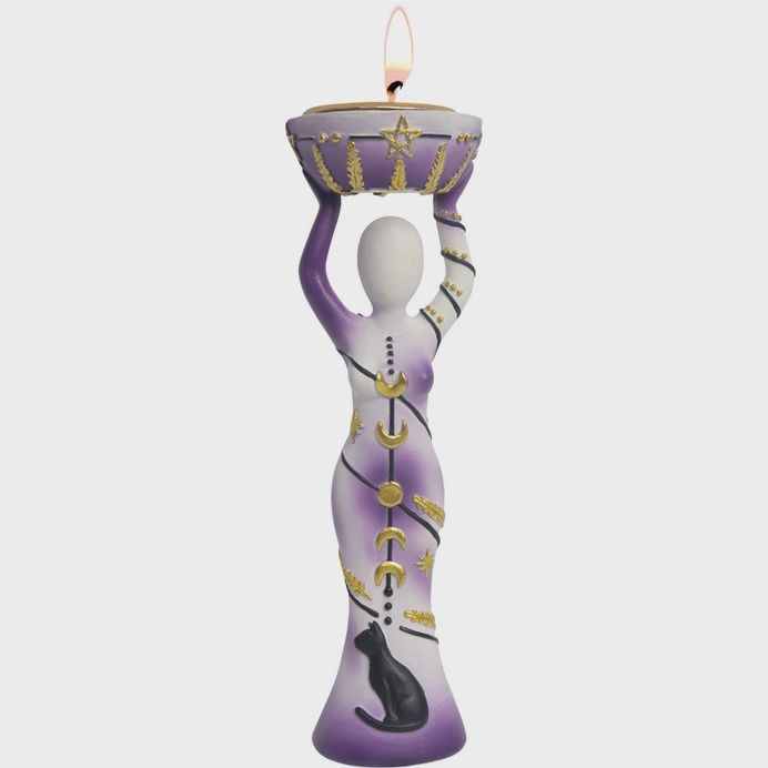 Polyresin T-Light Holder - Moon Goddess