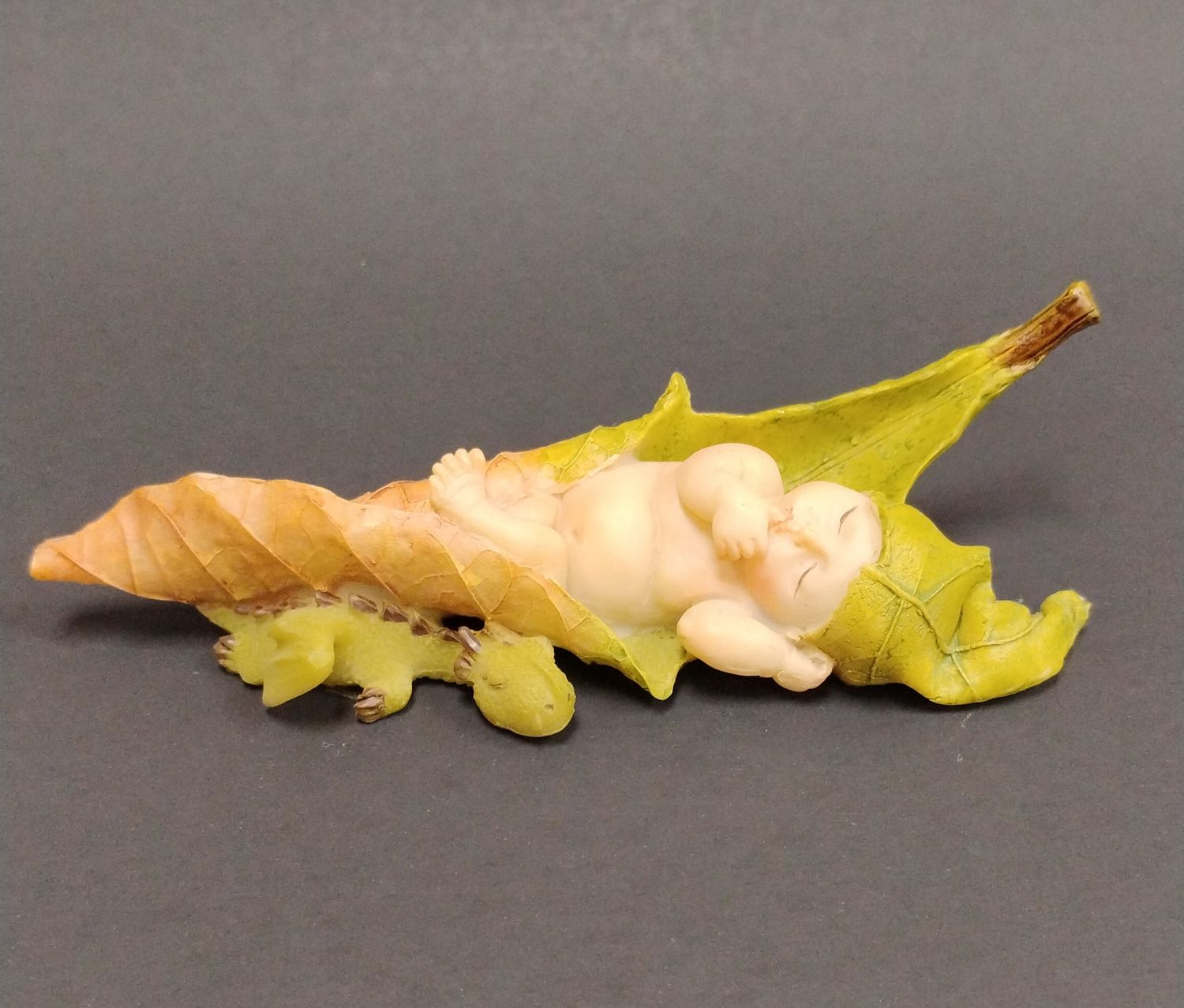 Sleeping Fairy Baby W/ Dragon Statue