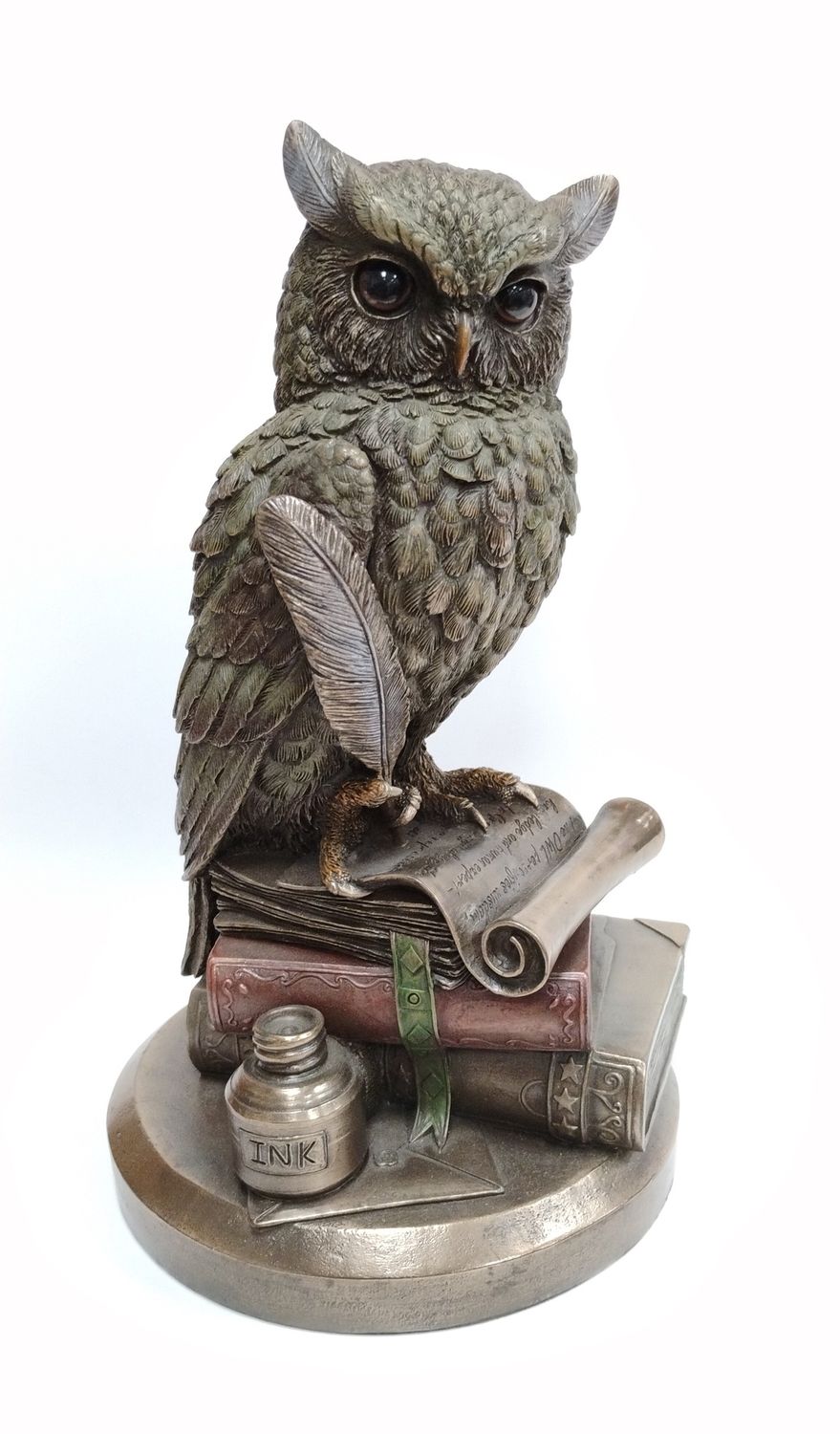 Eagle Owl On Books Statue