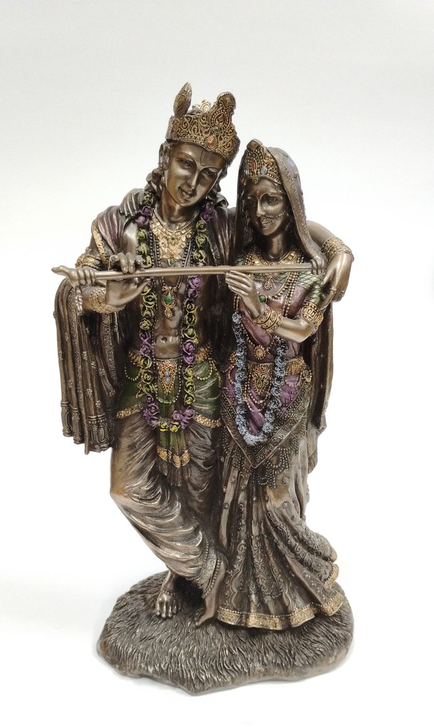 Radha &amp; Krishna Bronze Finish Statue