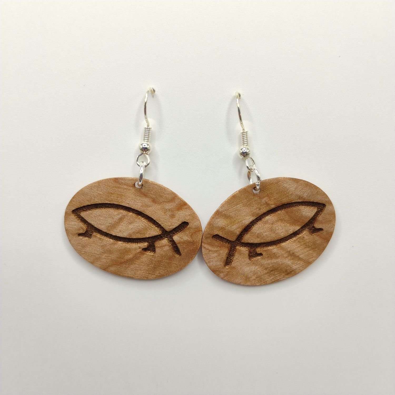 Wood Shop Earrings - Darwin fish