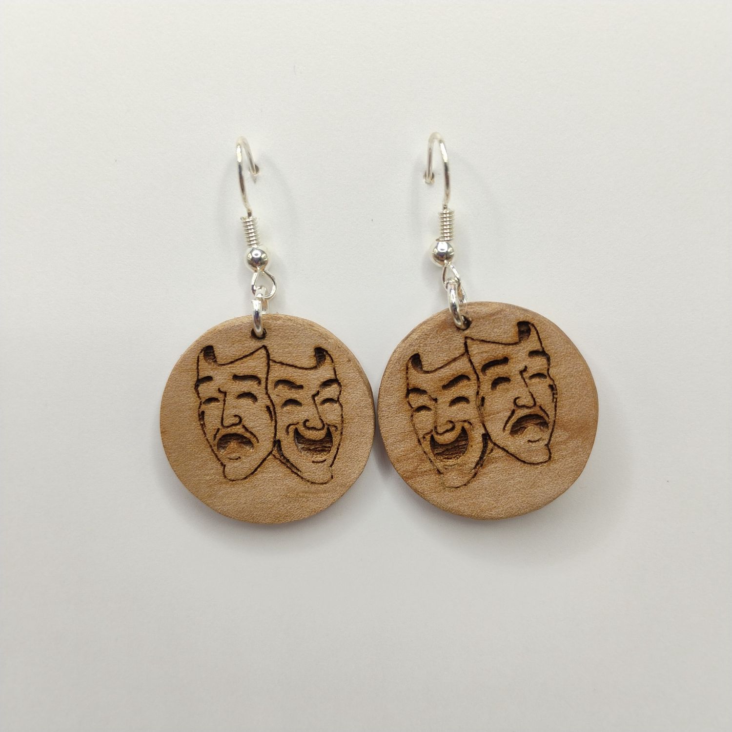 Wood Shop Earrings - Masks in Drama