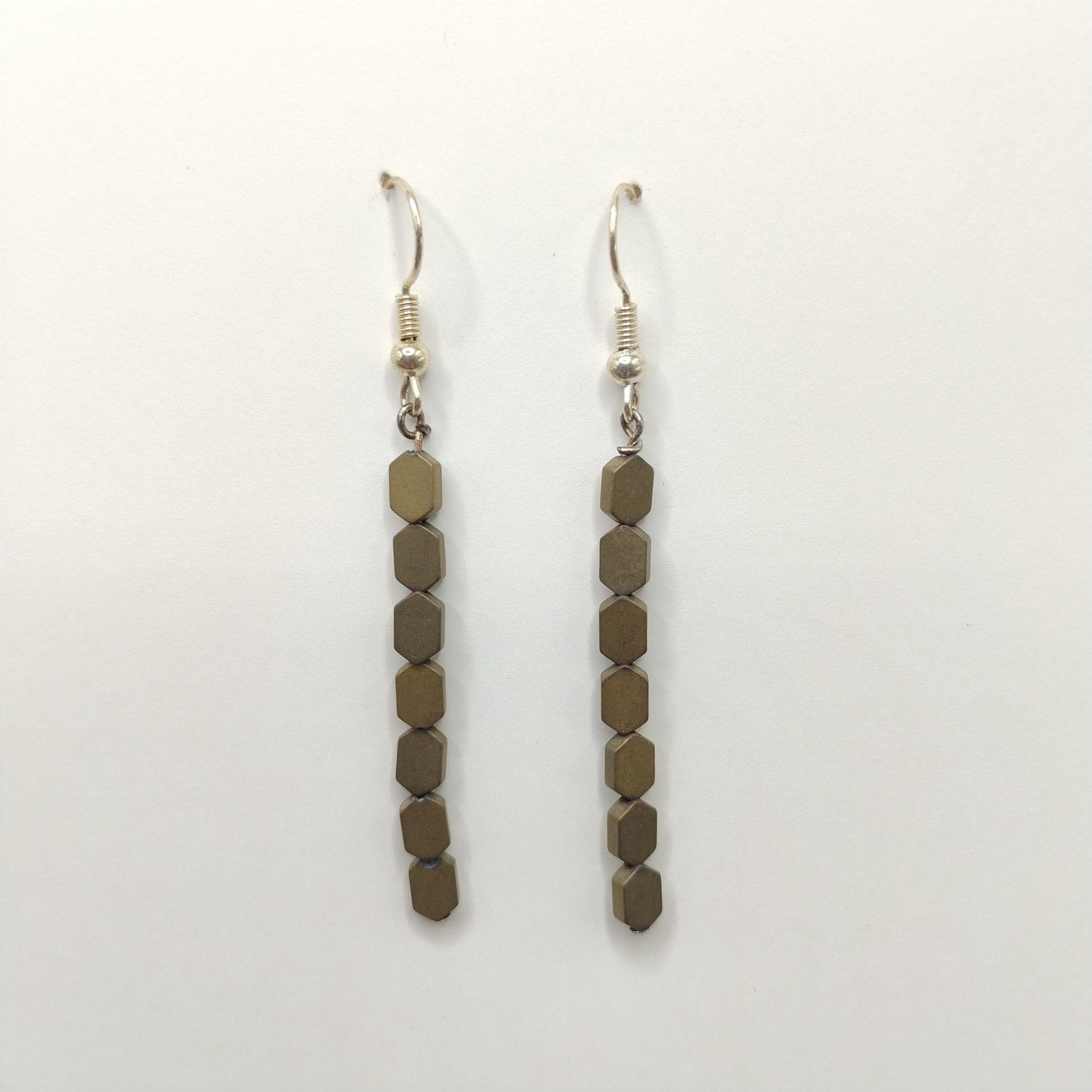 Gemstone Earrings - Copper Coated Hematite