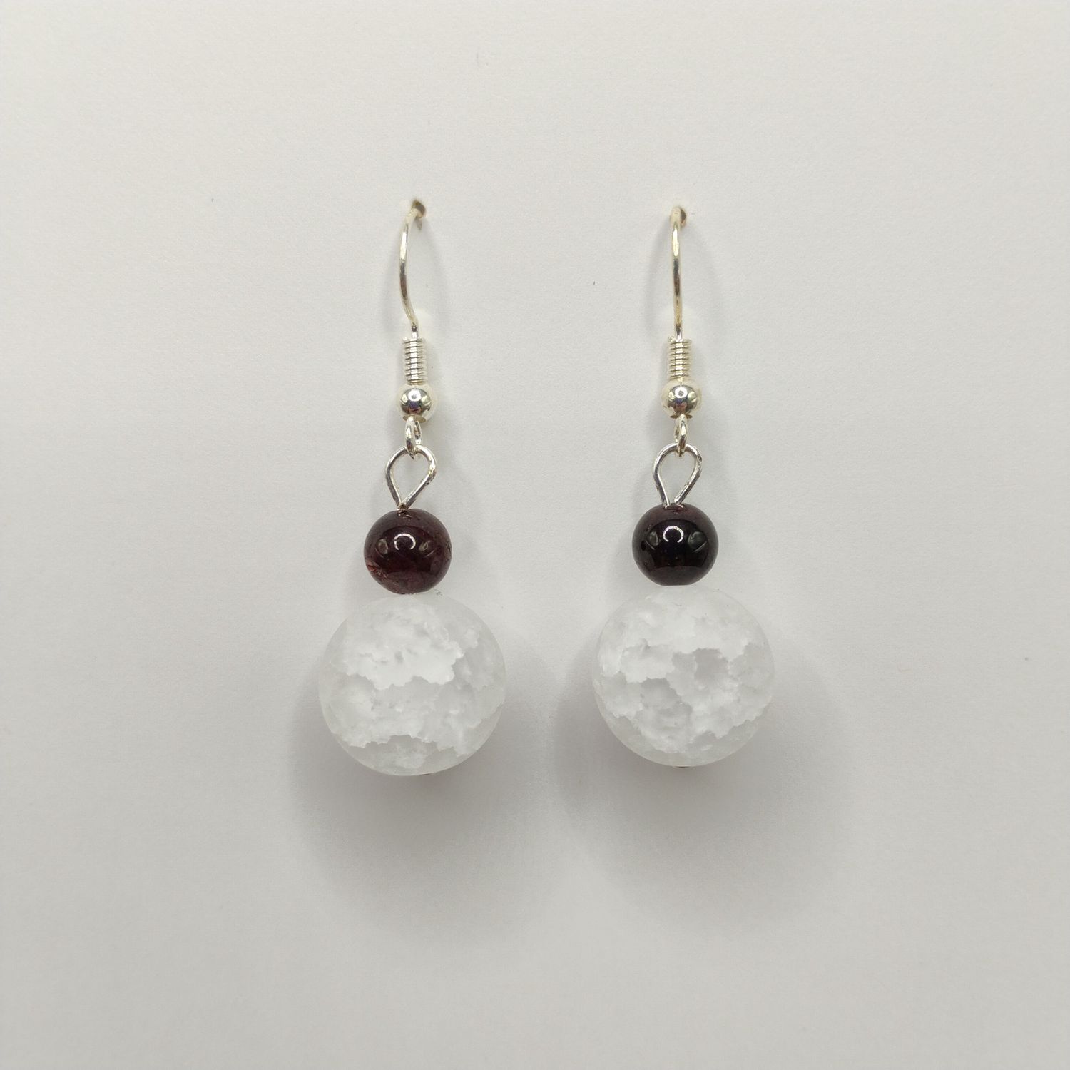Gemstone Earrings - Quartz &amp; Garnet
