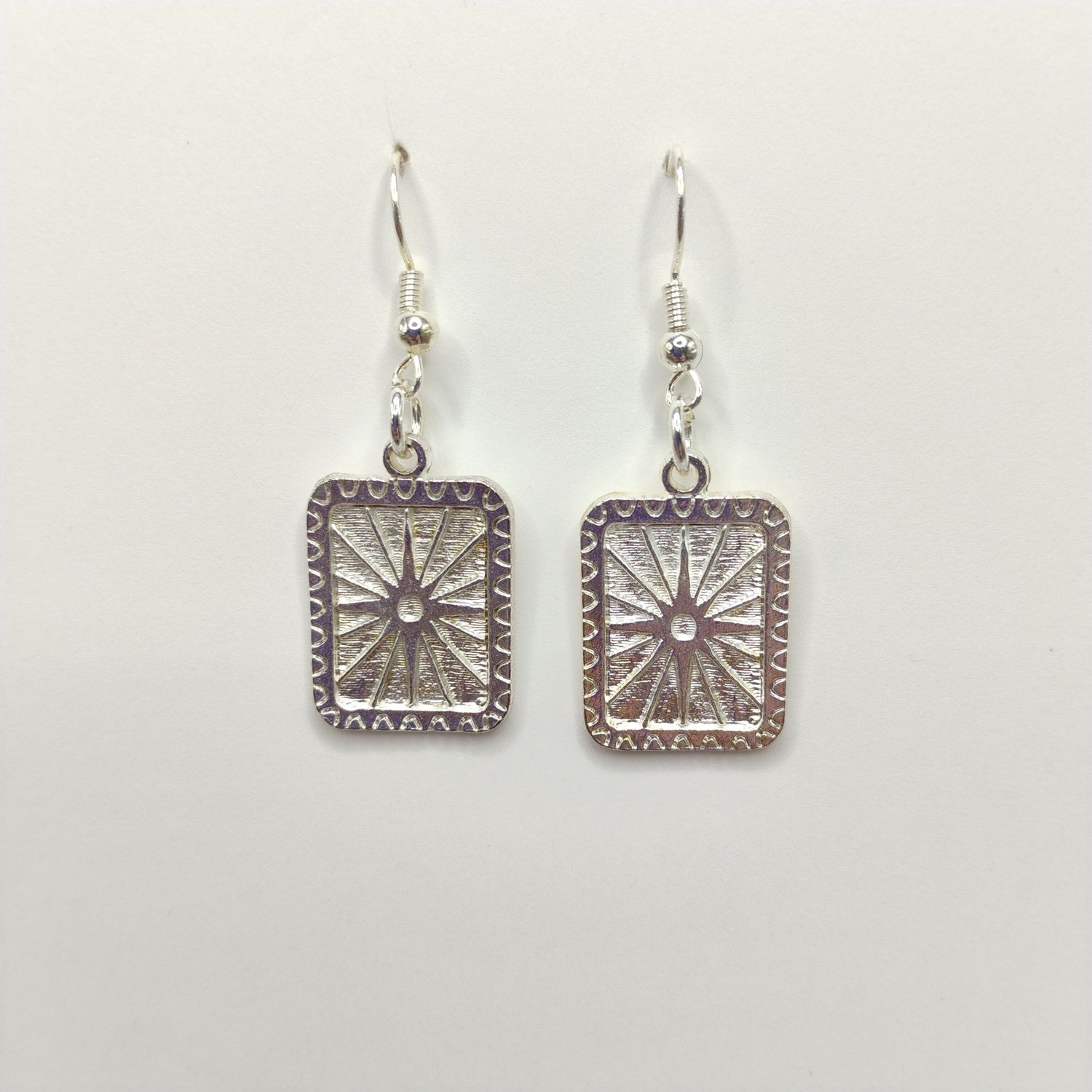 Sterling Silver Plated Earrings - Sun Burst Cards