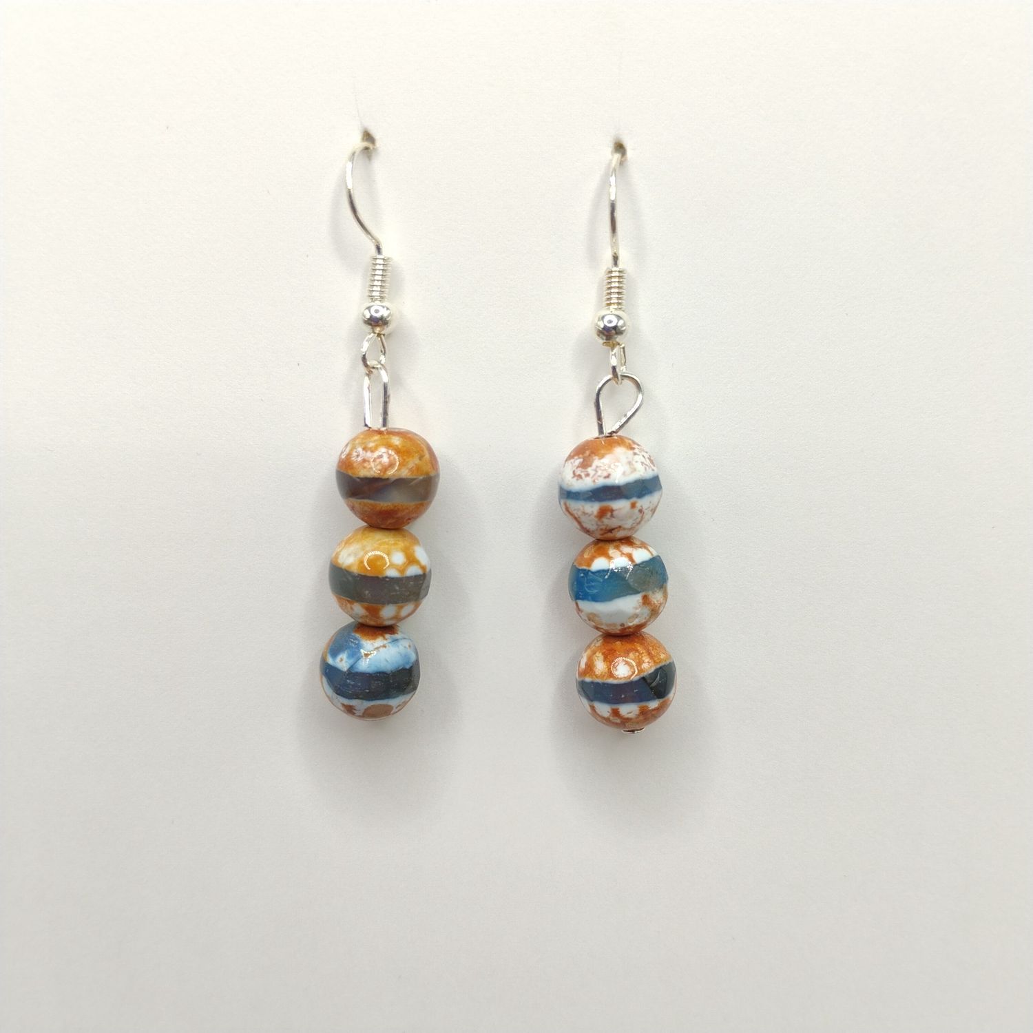 Gemstone Earrings - Triple Agate