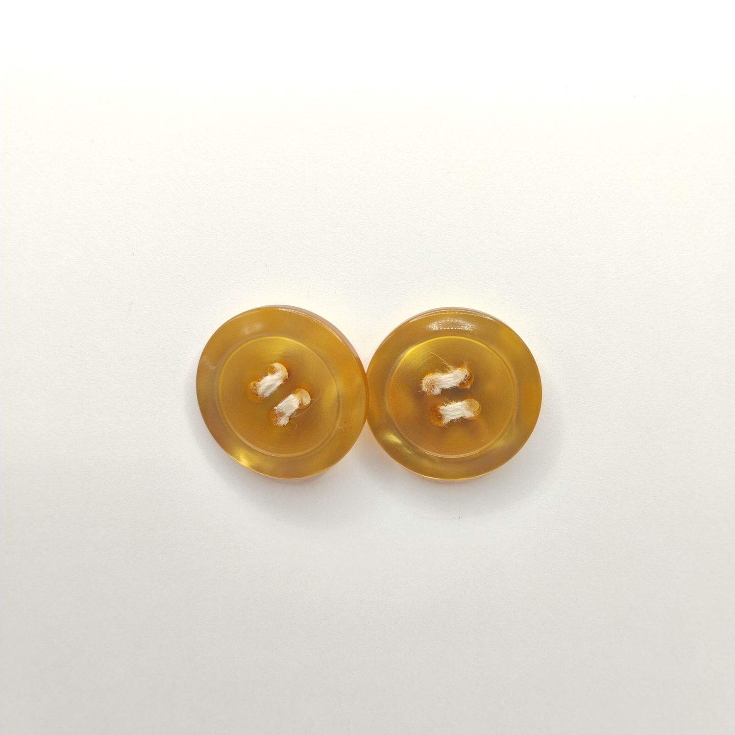 Button Earrings - Antique Large Golden Yellow