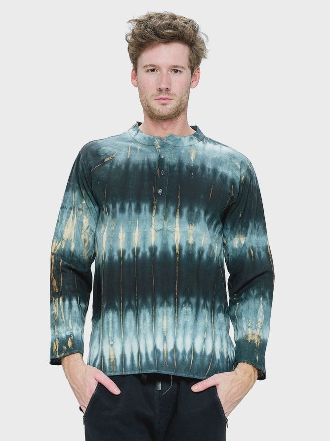 Men's Tie Dye Kurta (Black Multi)