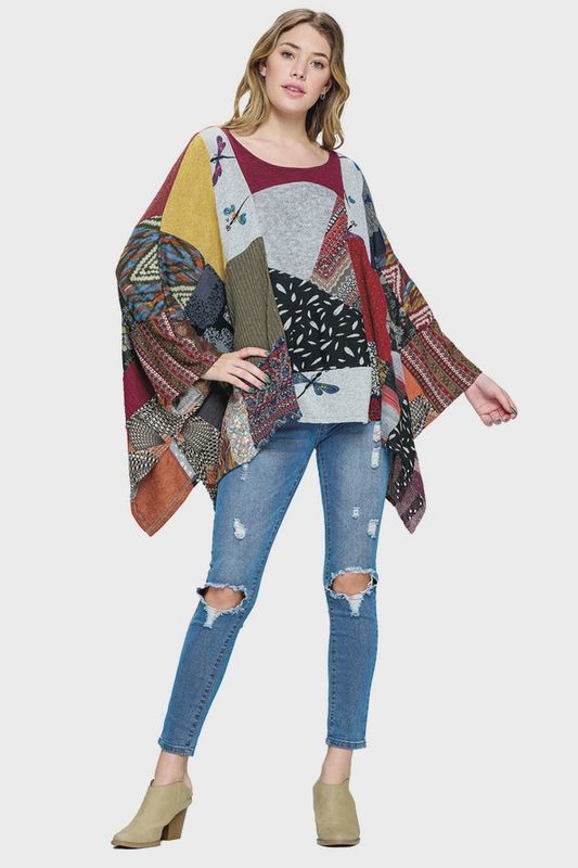 Poncho Multicolor Patchwork (One Size)