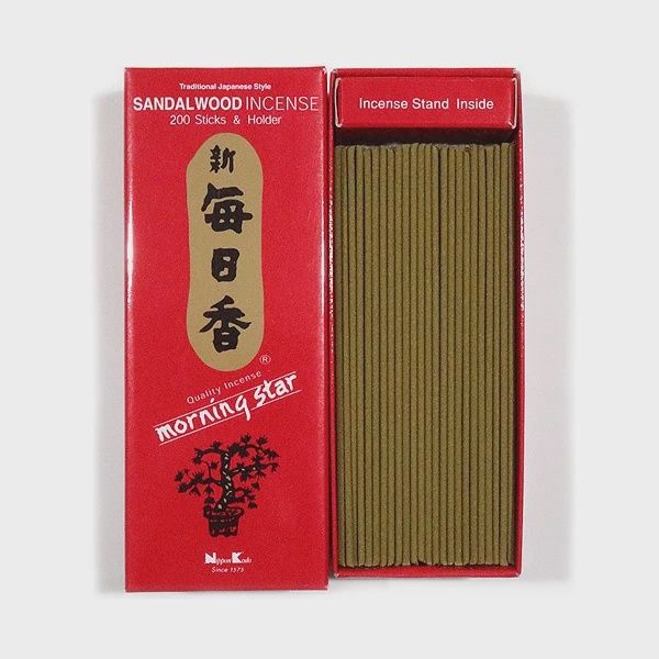 Morning Star Incense - Sandalwood 200 Sticks &amp; Holder