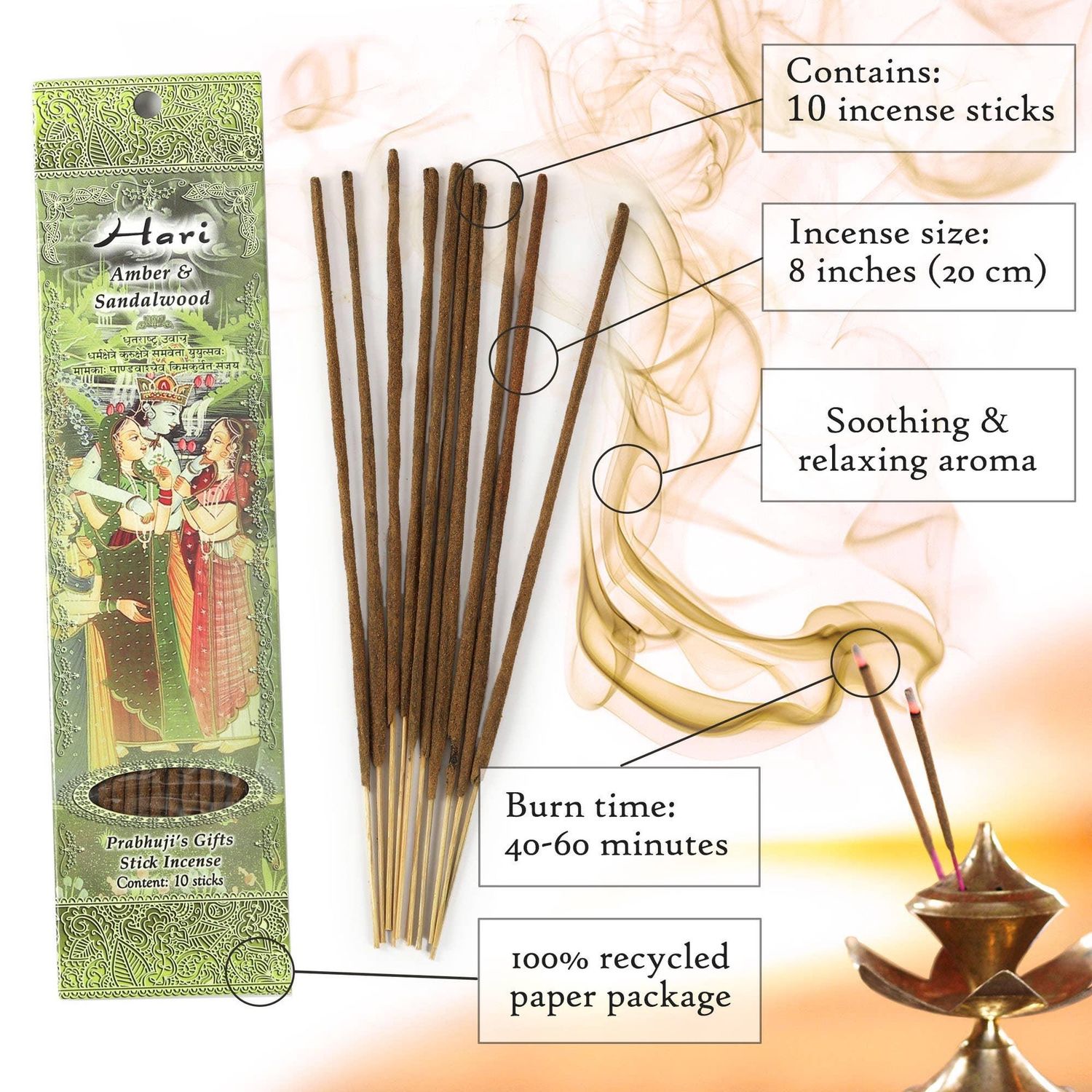 Incense Sticks Hari - Amber and Sandalwood