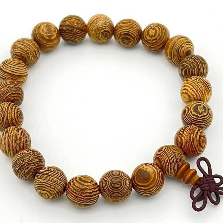 108 Bead Mala - Phoenix Tail Wood (Stretchy) - 8mm