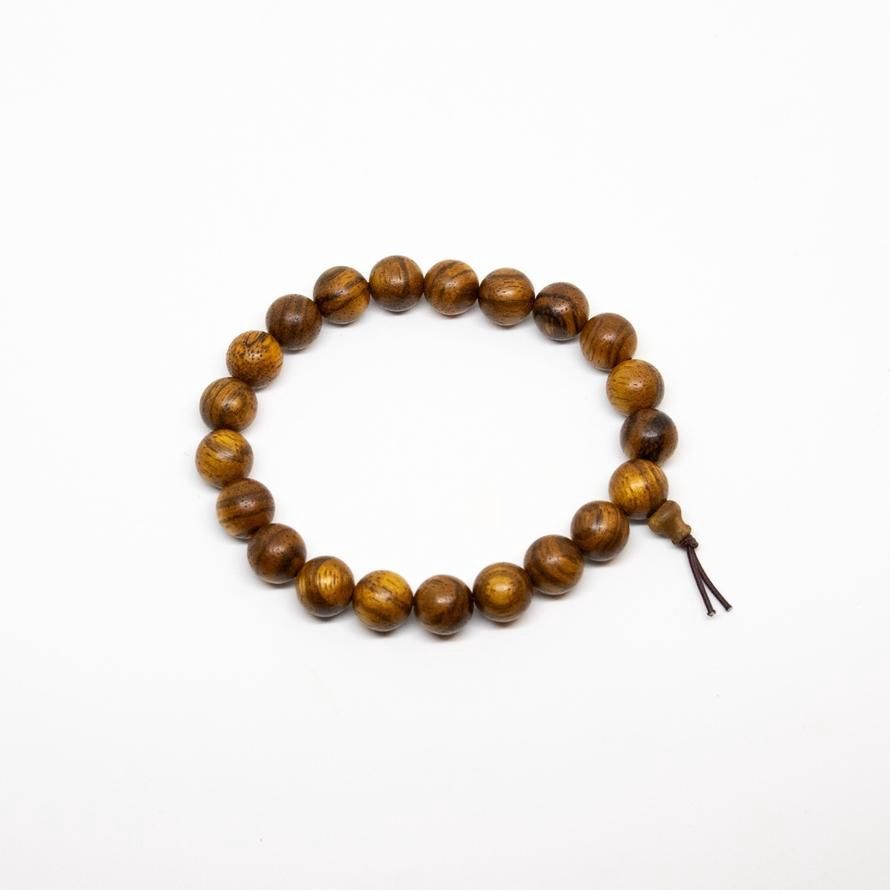 Wrist Mala Beaded Bracelet - Tiger Stripe Aloeswood - 8mm
