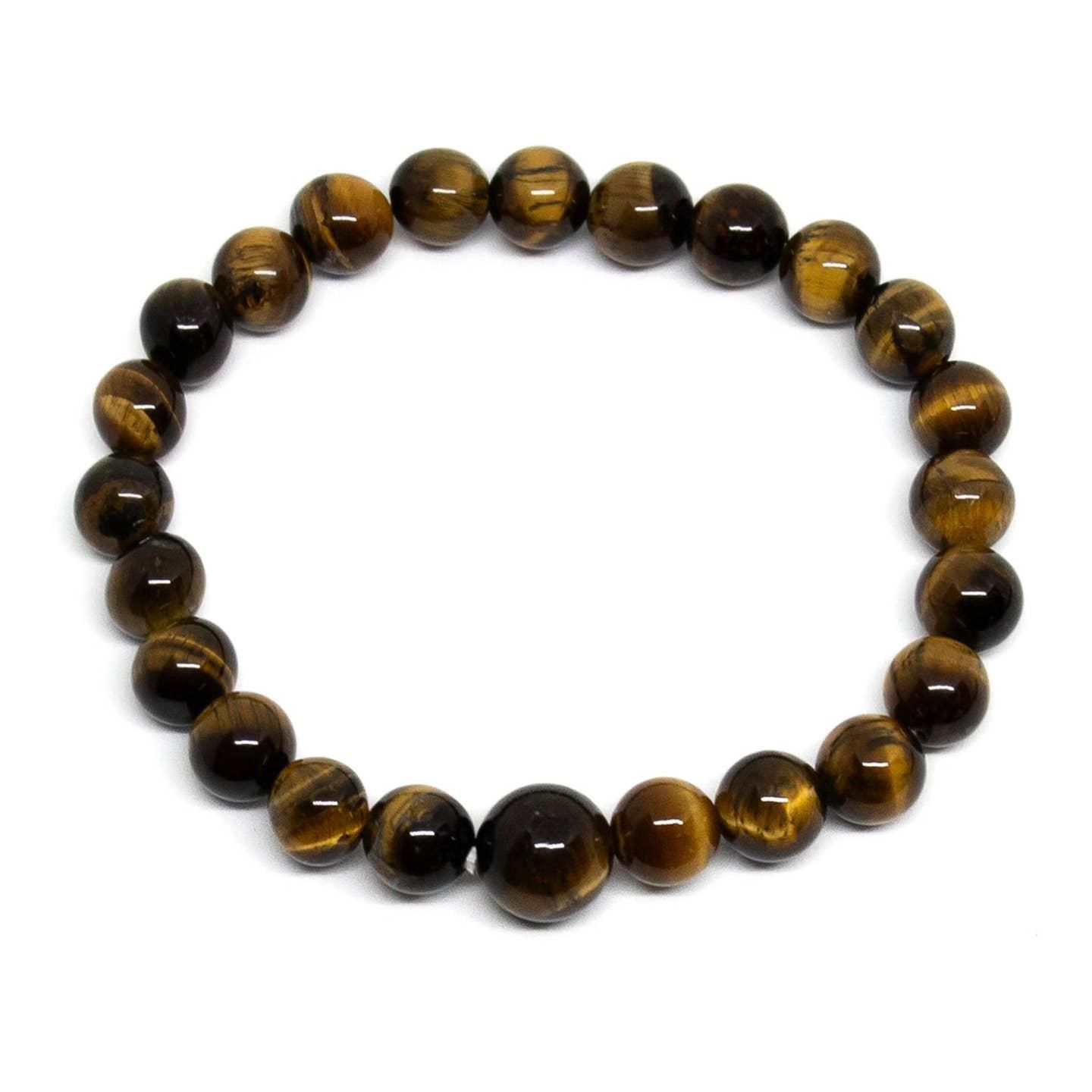Wrist Mala Beaded Bracelet - Tiger Eye - 8mm