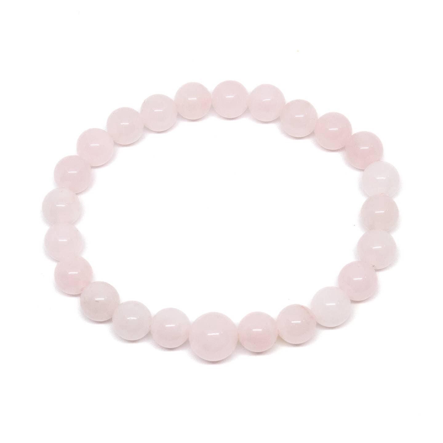 Wrist Mala Beaded Bracelet - Rose Quartz - 8mm