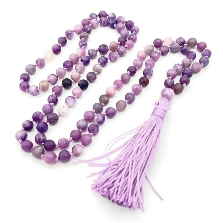 108 Bead Mala - Lepidolite (Knotted) - 8mm
