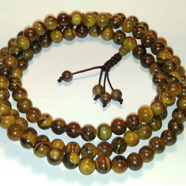 108 Bead Mala - Tiger Aloeswood - 8mm
