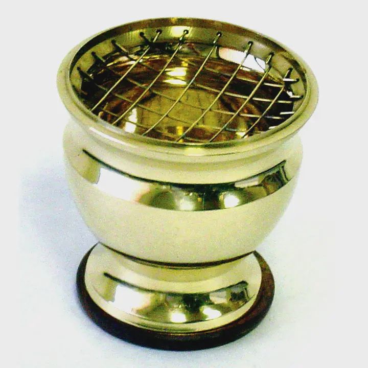 Incense Burner - Brass Pedestal Screen Burner