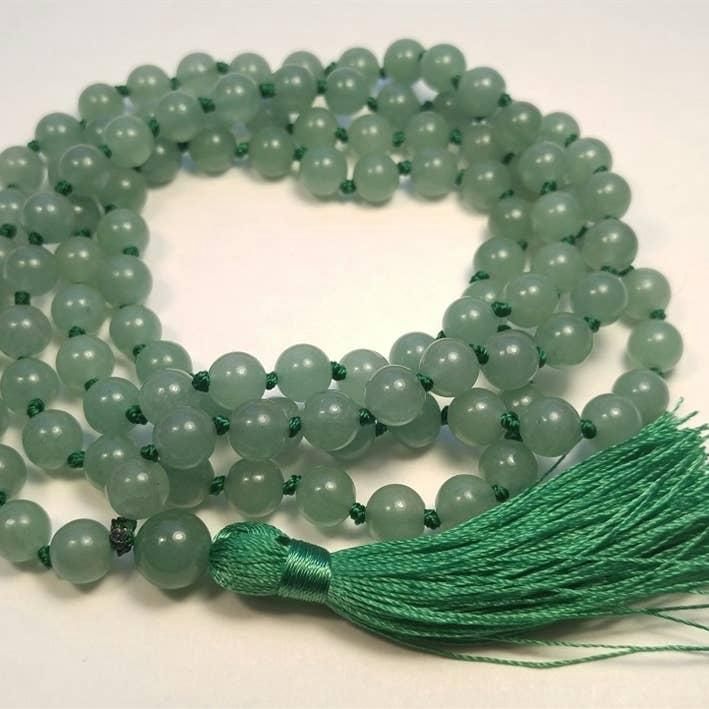 108 Bead Mala - Aventurine, Green (Knotted) - 8mm