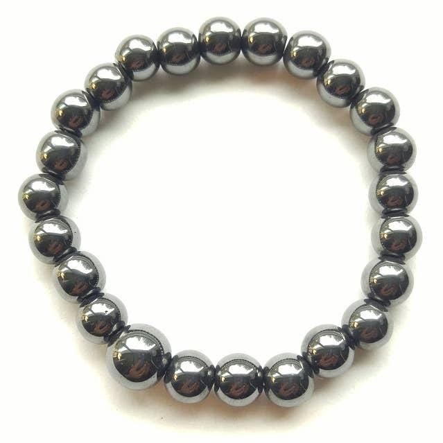 Wrist Mala Beaded Bracelet - Hematite - 8mm