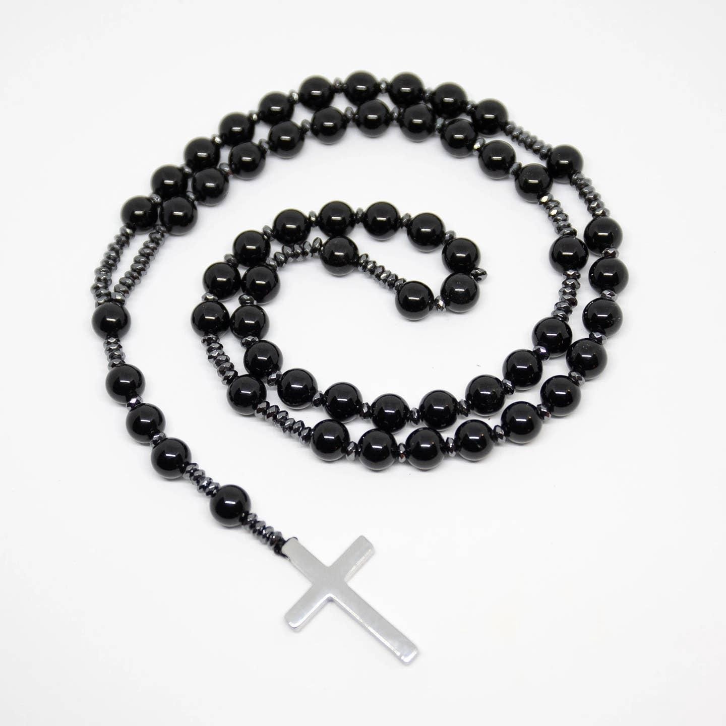 Gemstone Rosary - Black Obsidian - 8mm