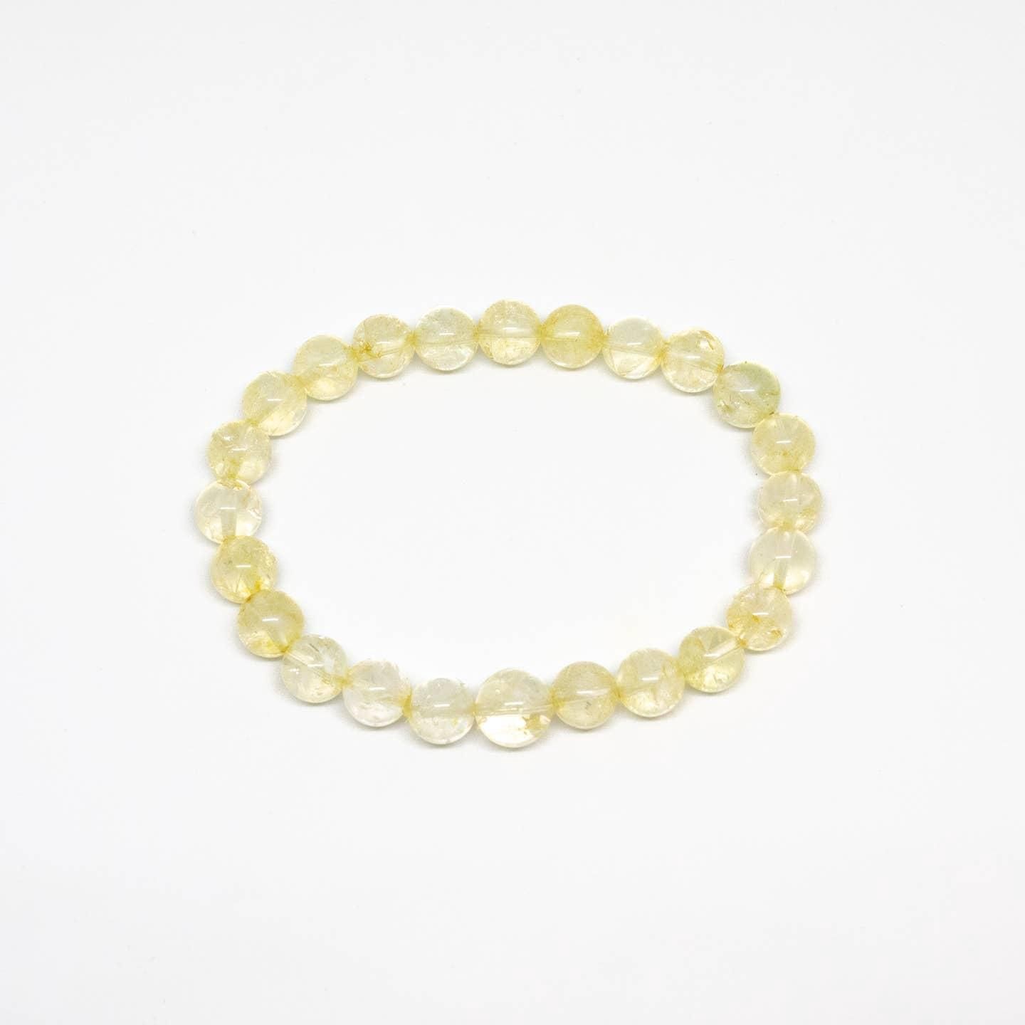 Wrist Mala Beaded Bracelet - Citrine - 8mm