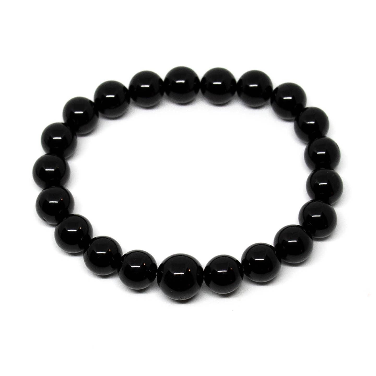 Wrist Mala Beaded Bracelet - Black Tourmaline, Large - 10mm