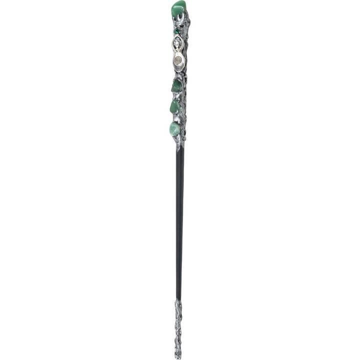 Magick Wand - Silver Spiral Goddess w/ Green Aventurine