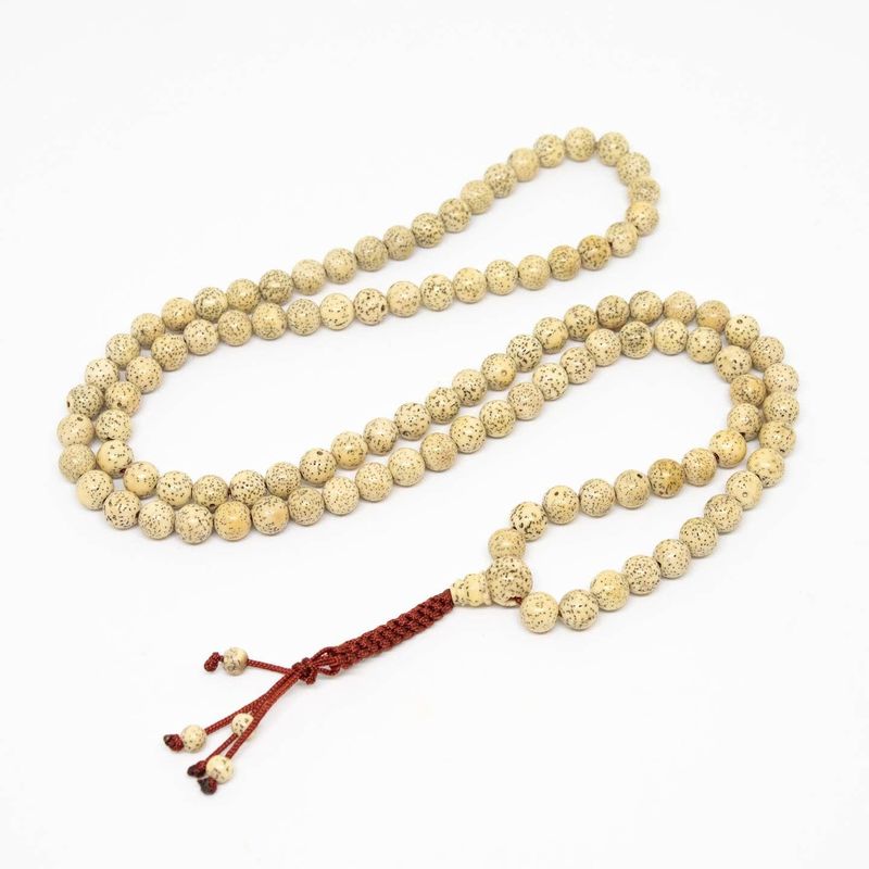 108 Bead Mala - White Lotus Seed - 7-8mm