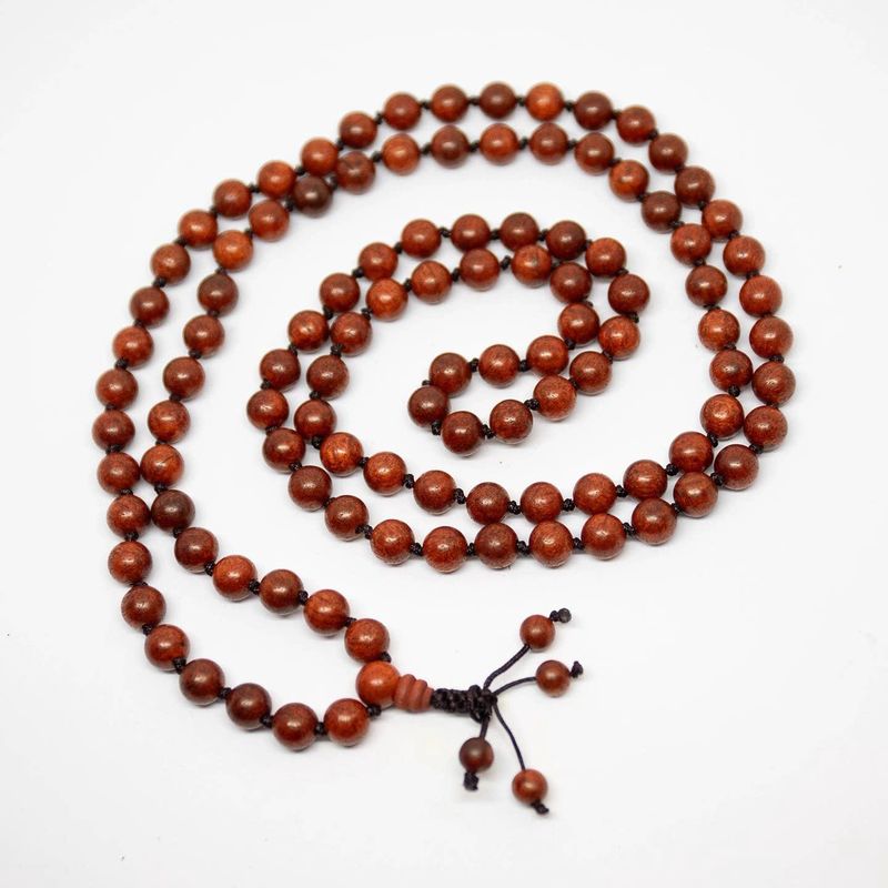 108 Bead Mala - Crystal &amp; Dragon Blood Wood - 8mm