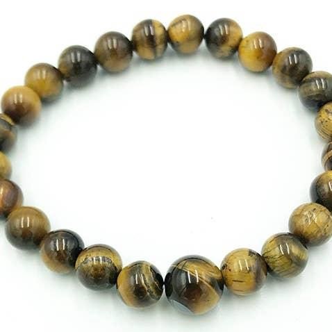 Wrist Mala Beaded Bracelet - Tiger's Eye (Long Size) - 8mm