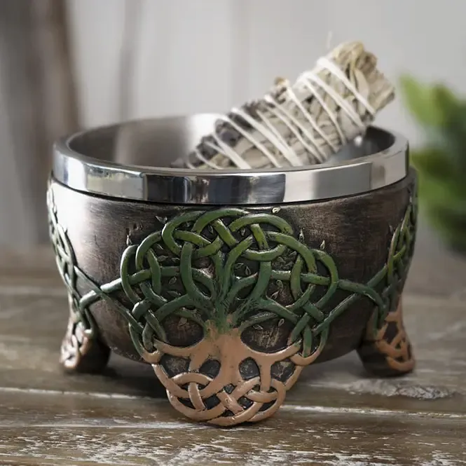 Tree of Life Resin Smudge Ritual Offering Bowl