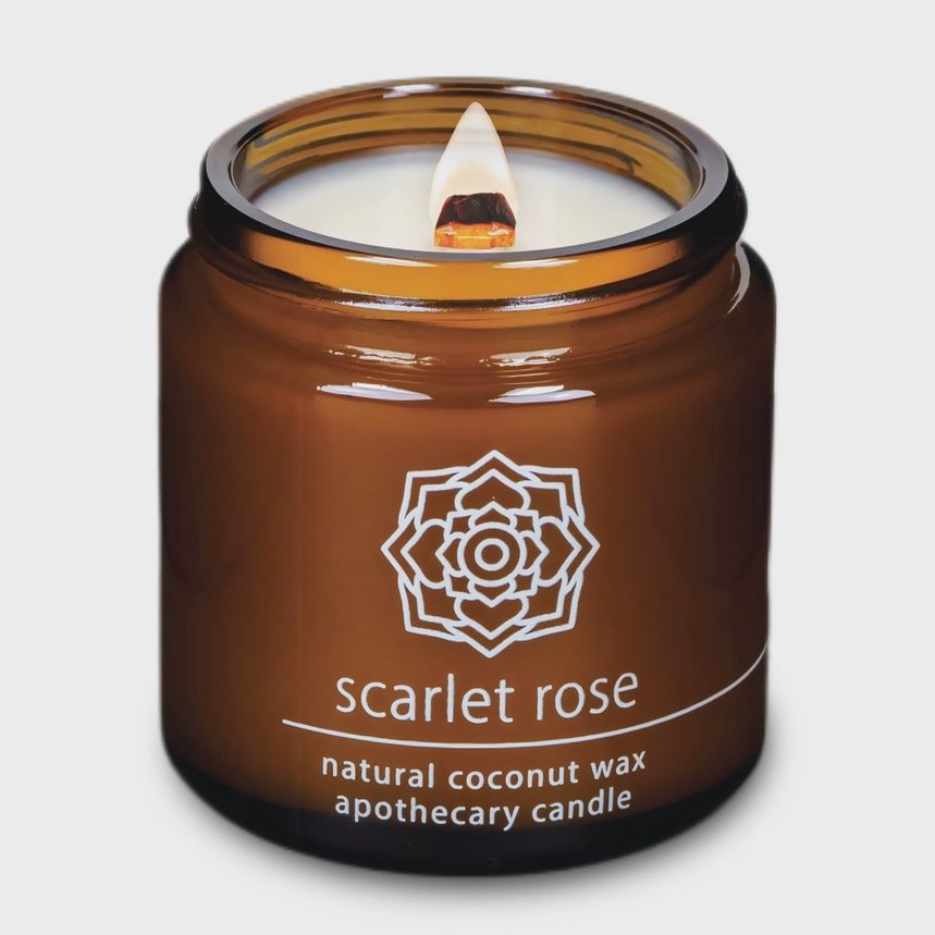 4 oz Wood Wick Candle - Scarlet Rose