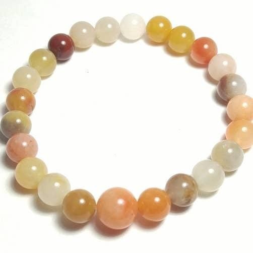 Wrist Mala Beaded Bracelet - Rainbow Jade (Agate) - 8mm