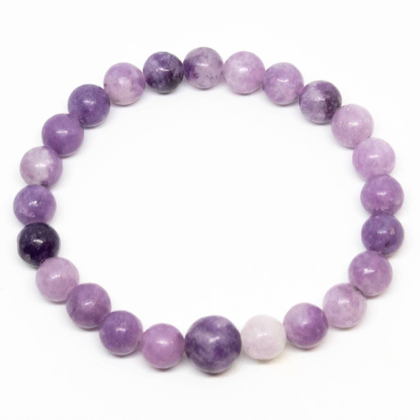 Wrist Mala Beaded Bracelet - Lepidolite - 8mm