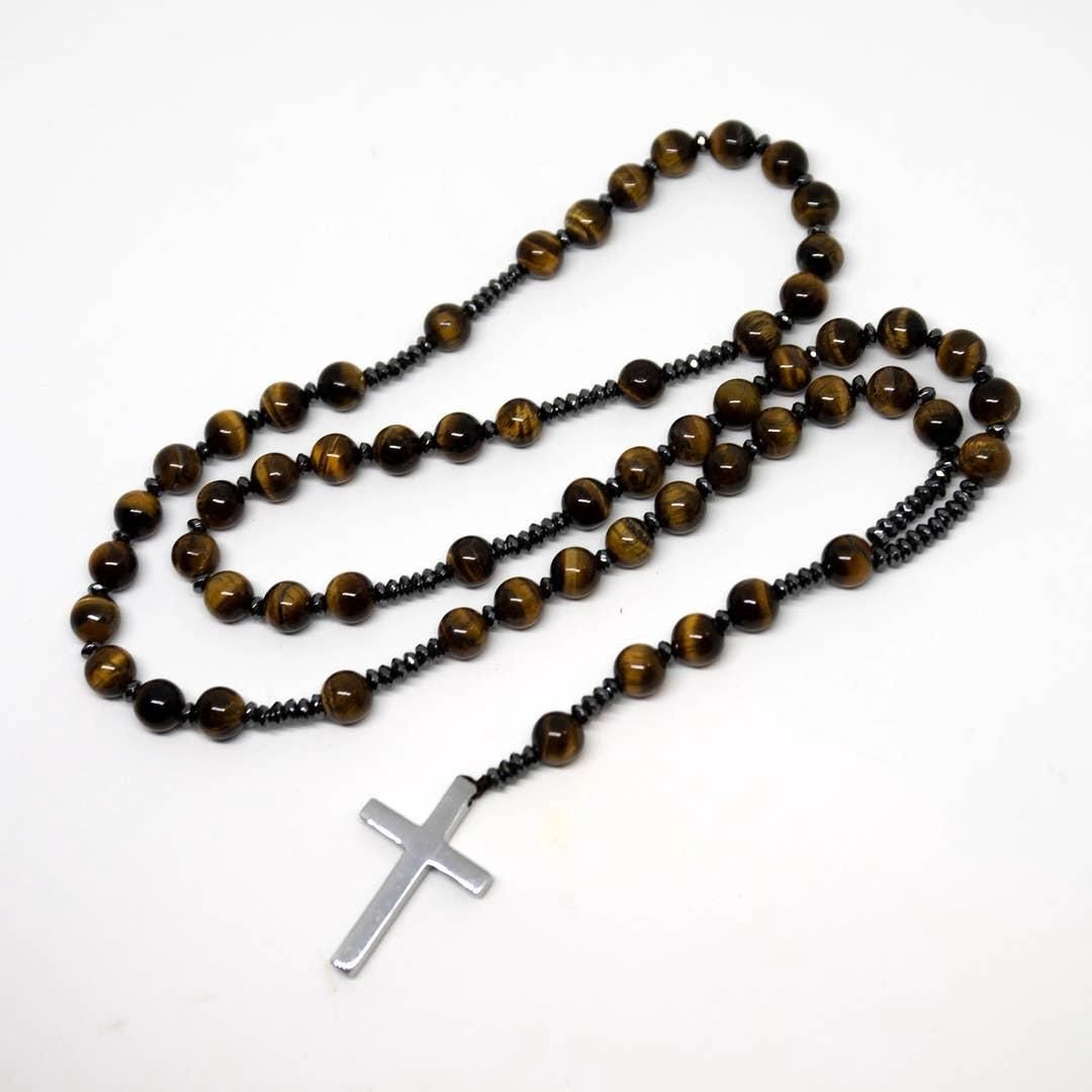 Gemstone Rosary - Tiger's Eye - 8mm
