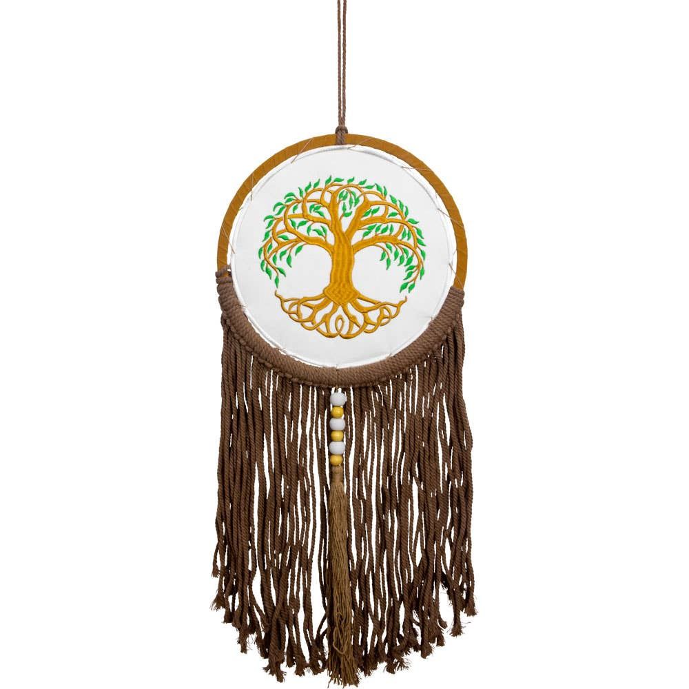 Embroidered Wall Hanging W/ Fringe Tree of Life