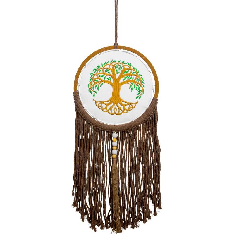 Embroidered Wall Hanging W/ Fringe Tree of Life